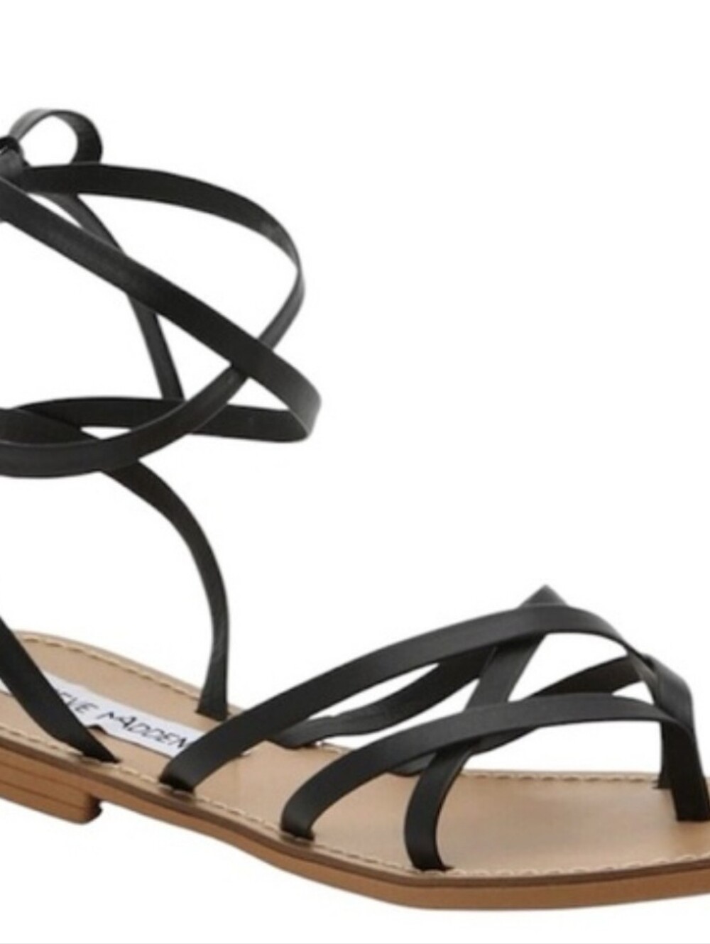 Steve Madden Black Lace-Up Strappy Sandal